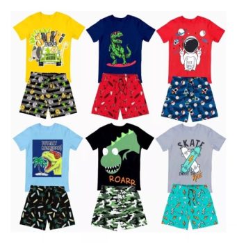 Kit 12 Peças Roupa Infantil Menino 6 Camisas + 6 Shorts