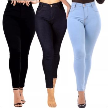 Kit 3 Calça Jeans Feminina