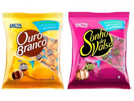 Kit Pacote de Bombom Chocolate Sonho de Valsa – 1kg Lacta + Pacote de Bombom Ouro Branco 1kg