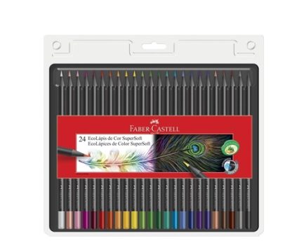 Lápis de Cor, Faber-Castell, EcoLápis Supersoft, 24 Cores