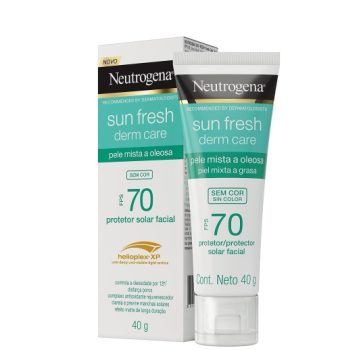 Neutrogena Sun Fresh Protetor Solar Facial Para Pele Oleosa Derm Care Sem Cor FPS 70, 40g