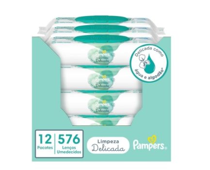 Pampers Limpeza Delicada Lenços Umedecidos 576