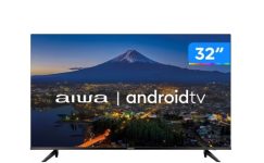 Smart TV Aiwa 32”, Android, HD, Borda Ultrafina, HDR10, Dolby Áudio – AWS-TV-32-BL-02-A