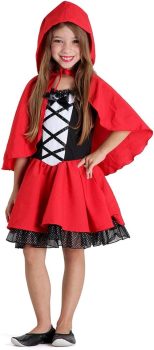 Sulamericana Fantasias Chapeuzinho Luxo Infantil , G 10/12 Anos, Vermelho/Preto/Branco