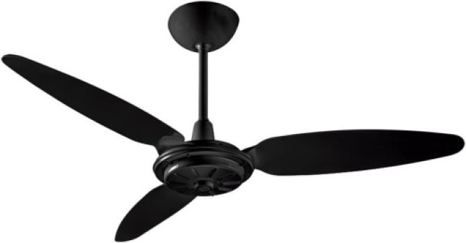Ventisol Ventilador de Teto Comercial, Preto, 3 Pás, 220V