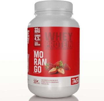 Whey Concentrado 100% Whey Protein 3VS Nutrition – 900g (Morango)