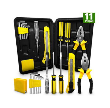 Kit de Ferramentas Com Maleta 11 Peças Alicate Chave Phillips Fenda – TITANIUM