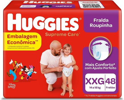 Huggies Supreme Care – Fralda, Roupinha XXG, 48 fraldas