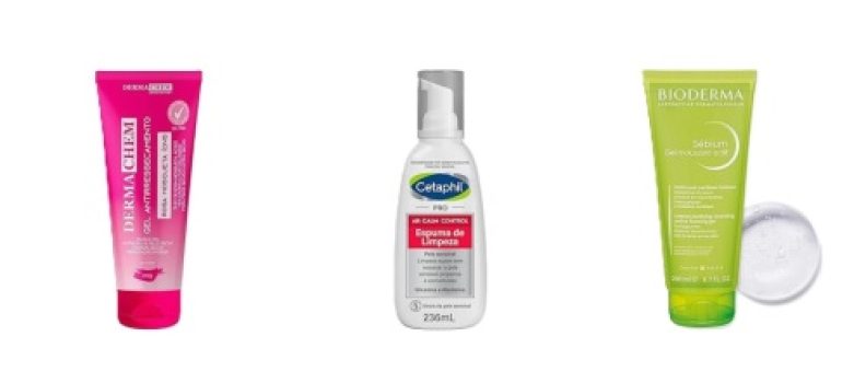 Seleção de produtos skincare