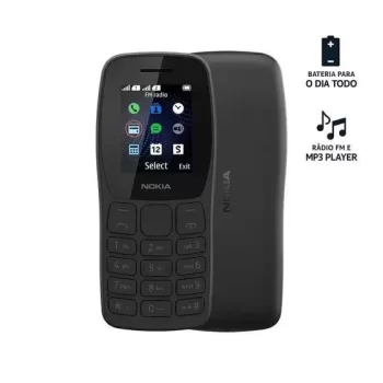 Celular Nokia 105 Dual Chip + Rádio FM + Lanterna + Jogos pré-instalados – NK093