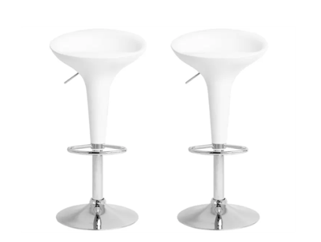 Banqueta Alta Giratória Branca – BQT-BR1 2 Peças Otello