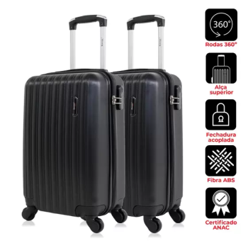 Malas de Viagem 2 peças Londres Preta Swiss Move