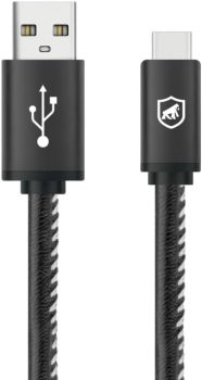 Cabo Turbo Militar Carregamento extremamente rápido – Type C/Tipo C/USB A – Qualcomm 3.0, Nylon trançado – Comprimento de 1,5m – Gshield