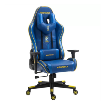 Cadeira Gamer MaxRacer Tactical CBF Azul Amarelo Licenciada