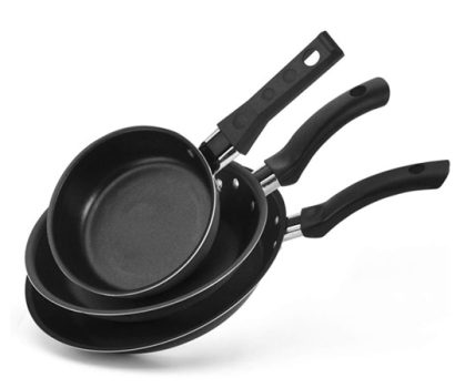 Conjunto De Frigideiras Antiaderente 3 Peças Nacional preto