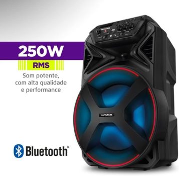 Caixa Amplificada Connect Partyplus, Mondial, Bivolt, 250W RMS, Preto – CM-250
