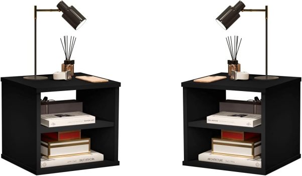 Kit 2 mesas de cabeceira TuttiCasa-Preto