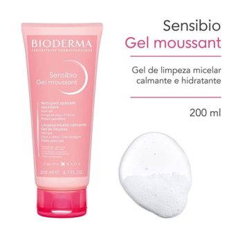 Sensibio Gel Moussant – Gel de Limpeza Micelar Calmante e Hidratante Pump 200 Ml, Bioderma, Multicor, 200 Ml