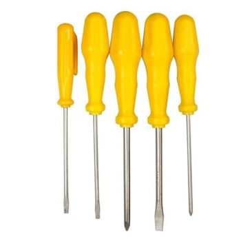 Tramontina 43408176, Jogo de Chaves de Fenda 5 Peças, Sendo 2 Ponta Chata 2 Ponta Cruzada 1 Clipe