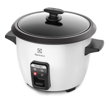 Panela Elétrica Electrolux vapor arroz capacidade 1,3L 7 xícaras manter aquecido panela removível antiaderente tampa vidro RCB50 branca 220v por Rita Lobo