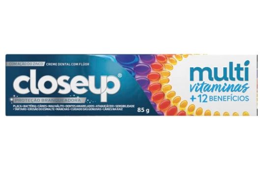 Creme Dental Closeup Multivitaminas +12 Benefícios Branqueador 85g