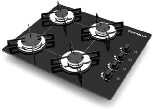 Cooktop 4 bocas Chamalux ultra chama preto Bivolt Trempe de Chapa