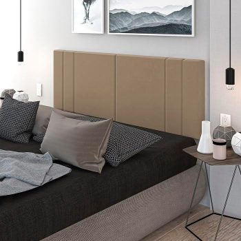 Cabeceira cama box Casal Tulipa 1,40m – Bege FBA