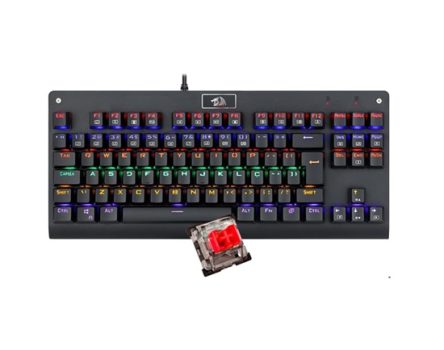 Teclado Mecânico Redragon Dark Avenger Preto Iluminação Rainbow Switch Vermelho K568R