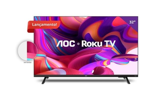Smart TV LED 32″ HD AOC 32S5135/78G – Design sem bordas, Wifi, Conversor Digital, USB, HDMI