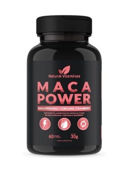 Maca Peruana, Cranberry e Cúrcuma – Ingredientes Naturais – 1 Pote com 60 Cápsula de 500mg – Natural Vitaminas.