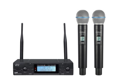 Microfone Sem Fio Karaoke Duplo UHF, Microfone Dinamico, Microfone de Mão Profissional para Festas, Eventos, Aulas, Palestras, Lgreja, Desempenho, Entretenimento Familiar