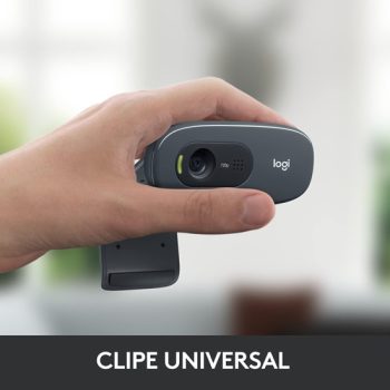 Webcam HD Logitech C270 com Microfone Embutido e 3 MP para Chamadas e Gravações em Vídeo Widescreen