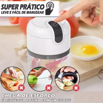 Miniprocessador Triturador De Alimentos Elétrico Sem Fio Processador De Alho PREMIUM, GOLLATE®