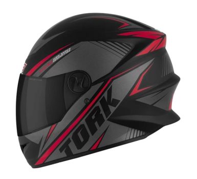 Capacete Moto R8 Pro Tork 60 Viseira Fume Preto/Vermelho