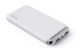 Geonav Carregador Portátil Universal, Power Bank, 12.000 mAh, 2 Saídas USB + 1 Saída USB-C, PB12KWT, Branco