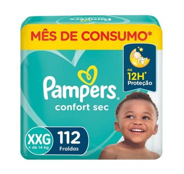 Fraldas Pampers Confort Sec XXG 112 Unidades, Pampers