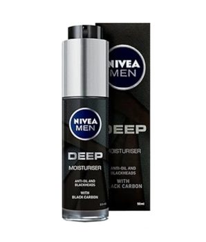 NIVEA MEN Hidratante Facial Deep Masculino 50ml – Hidratação suave, textura em gel, sensação refrescante, ideal para pele oleosa, efeito matte