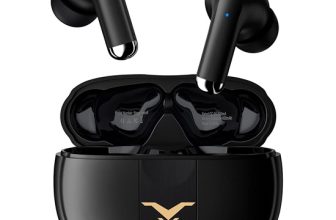 Fone de Ouvido Stage Hero6 TWS com cancelamento de ruído ativo (ANC), fone sem fio Bluetooth 5.2 com 4 microfones para chamada, 35H tempo de reprodução, modos duplo, IPX5 à prova d’água