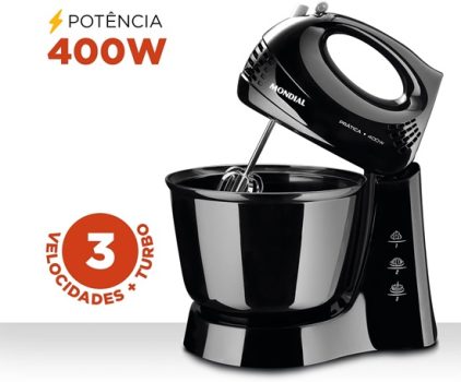 Batedeira Prática, Mondial, Preto, 400W, 220V – B-44-B