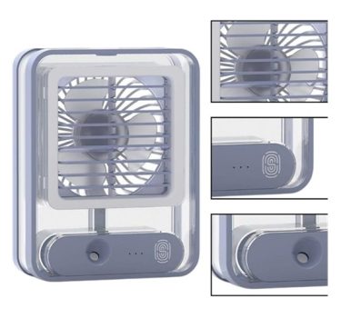 Mini Ventilador Spray De Água Portátil Luminária (Azul)
