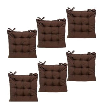 Kit 6 Peças Assento Futon Oxford Liso 40cmx40cm (Marrom)