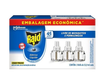 Raid, Repelente Líquido Elétrico com 3 unidades