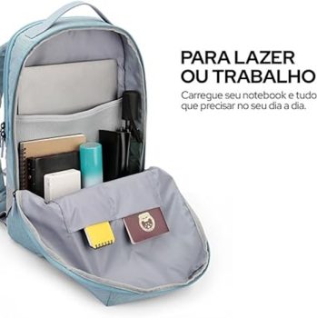 WB Mochila para Notebook até 15,6″ Frigg Pet Reciclado ECO Impermeável Antifurto Reforçada com Bolso traseiro Oculto e Design Ergonômico (Azul)