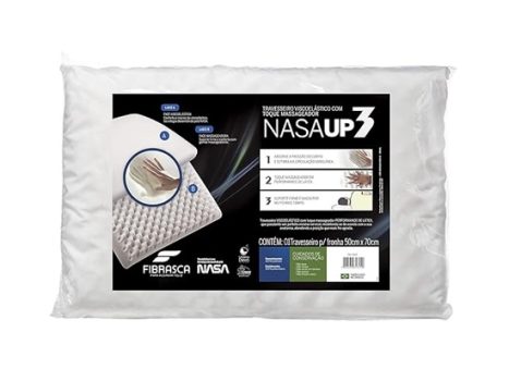 Travesseiro Nasa Up 3 para Fronhas, Revestimento 100% Poliéster, Branco, Fibrasca