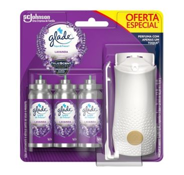 Glade Aromatizador de Ambiente Toque de Frescor Aparelho + 3 refis Lavanda com 12ml cada