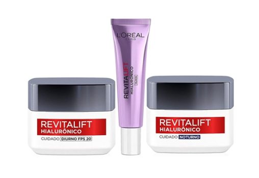 Kit Tratamento Facial L’Oréal Paris Revitalift Hialurônico: Creme Dia + Noite + Olhos, Transparente