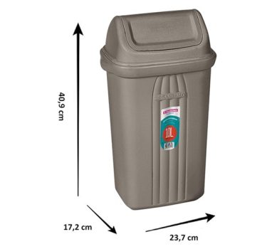 Lixeira Basculante Sanremo Preto Plástico