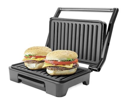 Grill Asteria Compact Mallory Grill multifunção, Luzes indicadoras de funcionamento, Alça com toque-frio e Trava de segurança 127V