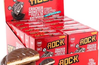 Alfajor Fit C/Whey Protein Rock Peanut Cracker Monster C/12 Unidades Chocolate Belga com Coco