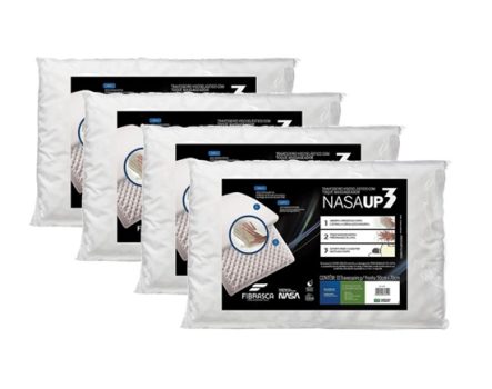 kit 4 pçs travesseiro nasa up 3 p/fronhas 50×70 cm – Fibrasca, Branco